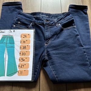 Tahari Solid Blue Jean Skinny Boyfriend Style Size 8/29
